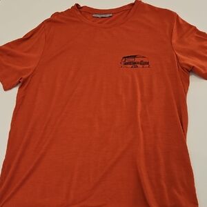Icebreaker - Wool - Burnt Orange Graphic T-Shirt - Mens Large